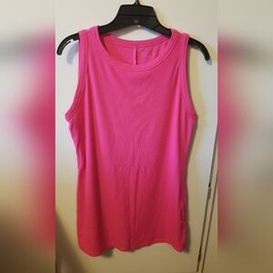 Lane Bryant Hot Pink High Neck Ribbed Sleeveless Tank